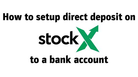 stockx bank account payout